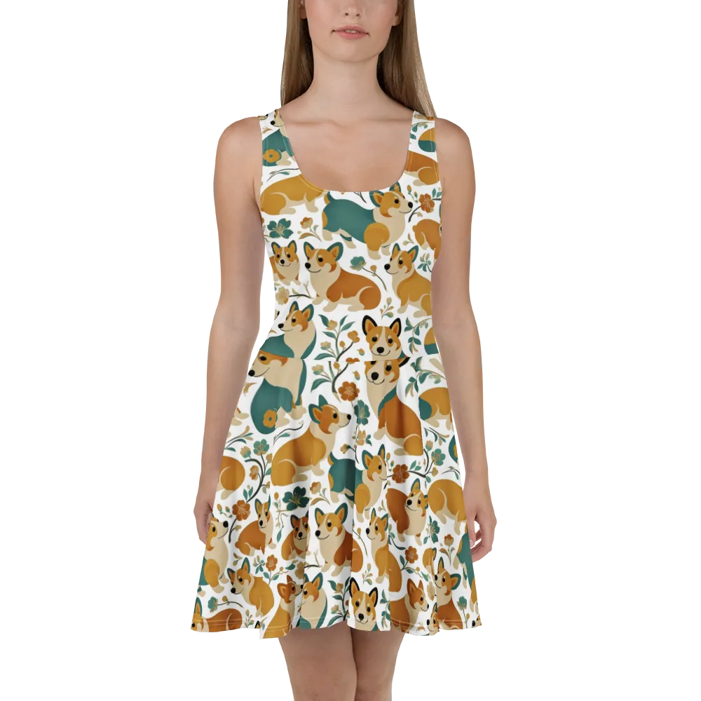 Butterscotch Burrow on Skater Dress — Front