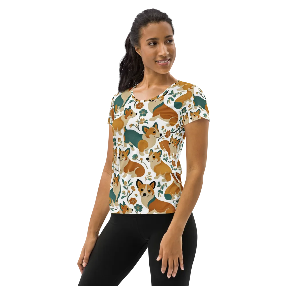 Butterscotch Burrow on Women's Athletic T-Shirt — Left