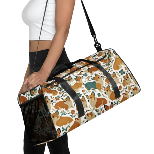 Butterscotch Burrow on a Duffle Bag