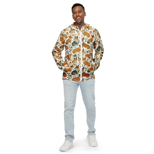 Butterscotch Burrow on a Men's Windbreaker