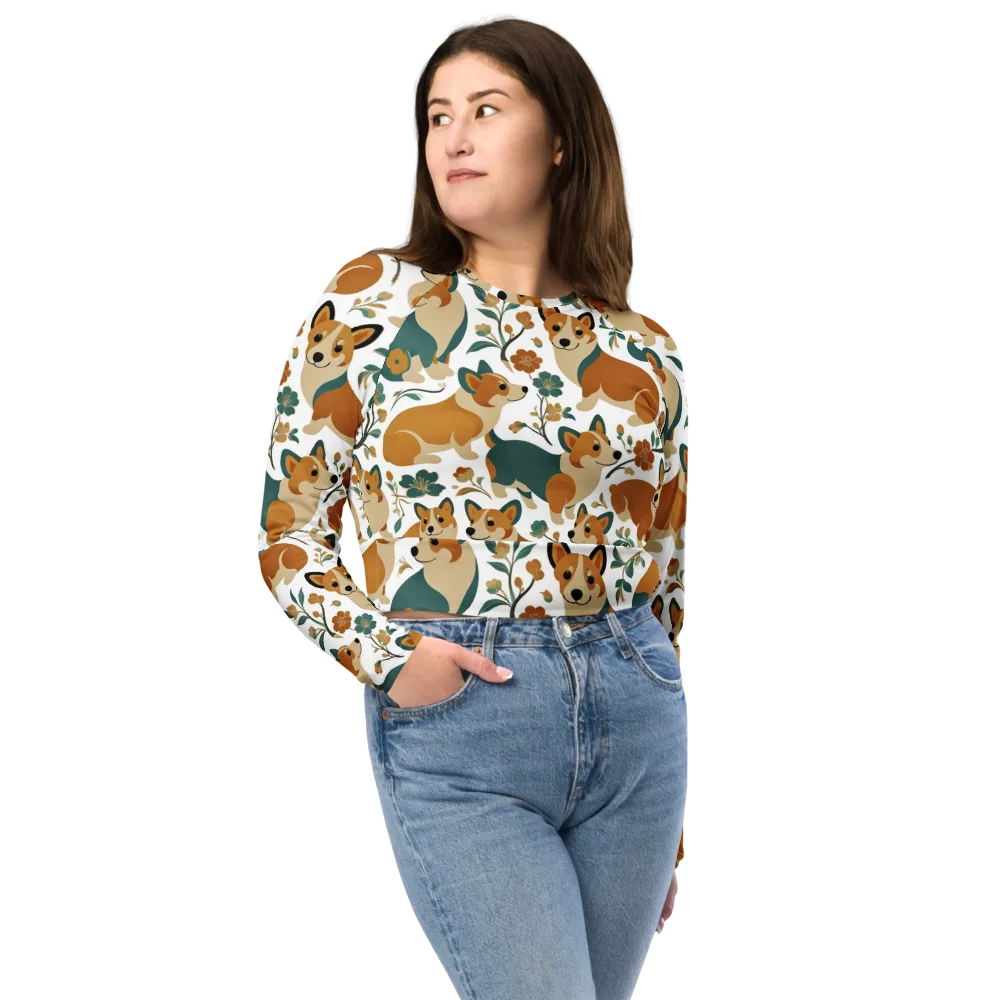Butterscotch Burrow on Long Sleeve Crop Top — Front