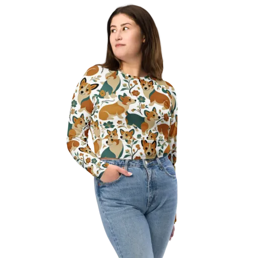 Butterscotch Burrow on a Long Sleeve Crop Top
