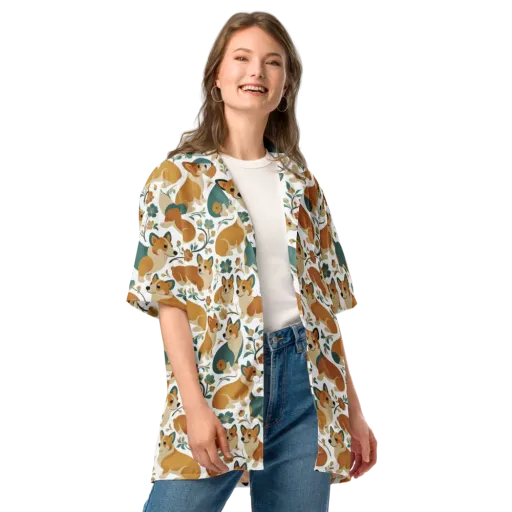 Butterscotch Burrow on a Button Shirt