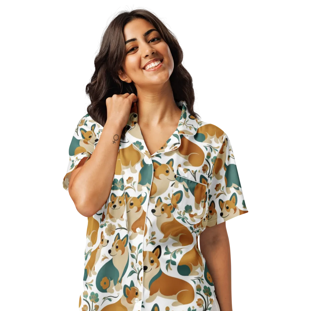 Butterscotch Burrow on Women's Short Sleeve Pajama Top — Front
