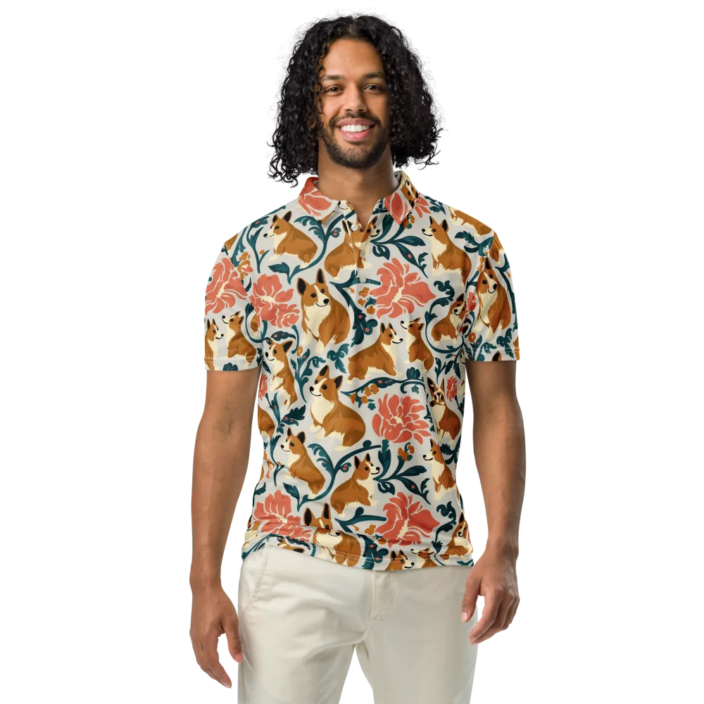 Garden Companions on Men's Slim Fit Polo Shirt — Front