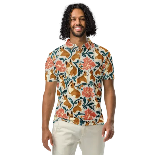 Garden Companions on a Men's Slim Fit Polo Shirt