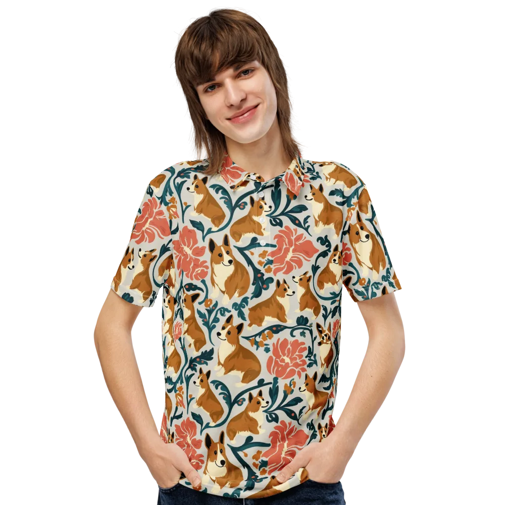 Garden Companions on Men's Slim Fit Polo Shirt — Front
