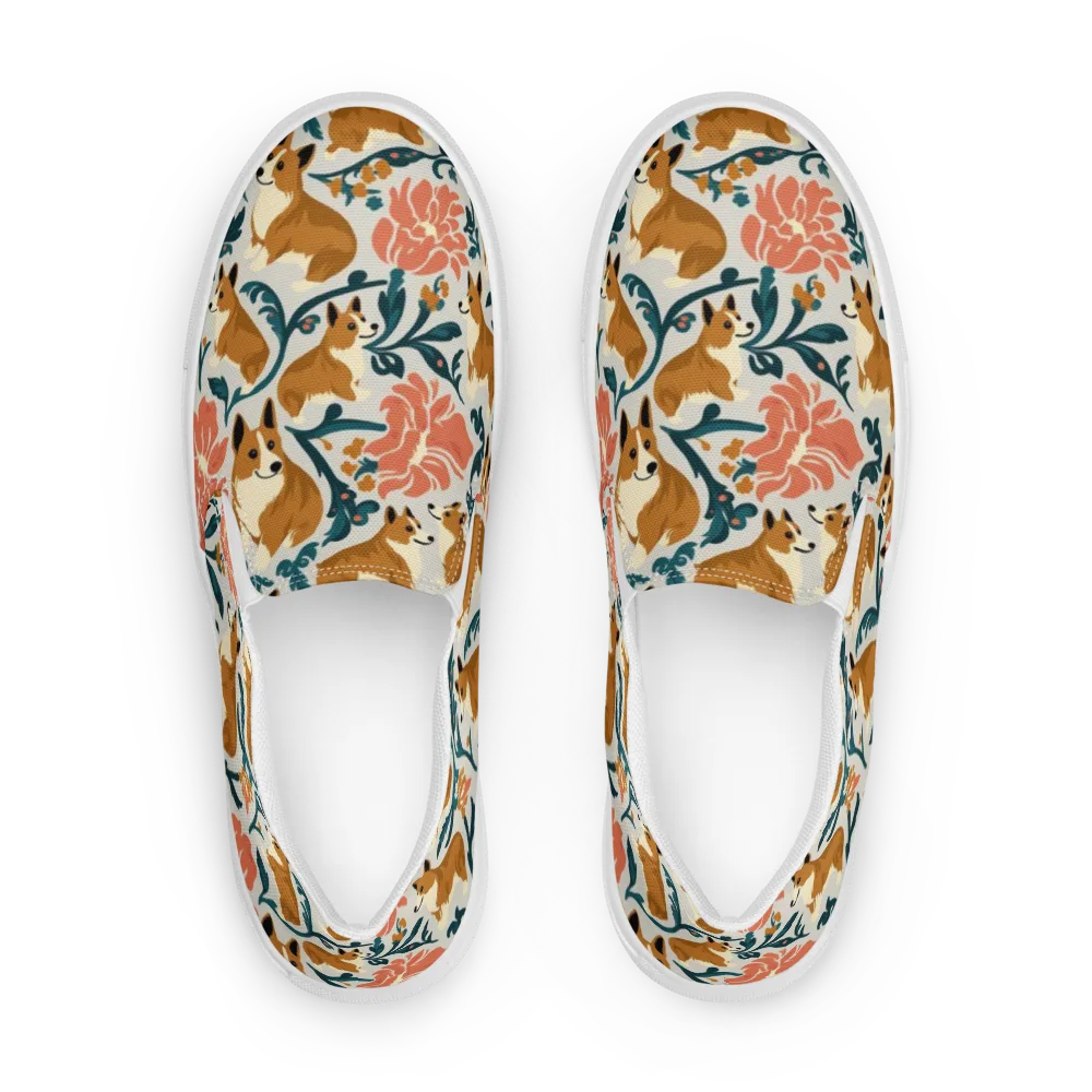 Garden Companions on Men's Slip-On Canvas Shoes — Front