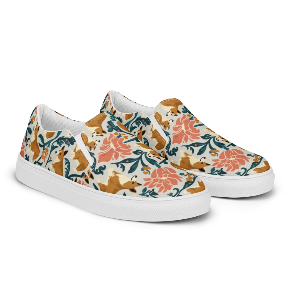 Garden Companions on Men's Slip-On Canvas Shoes — Right Front