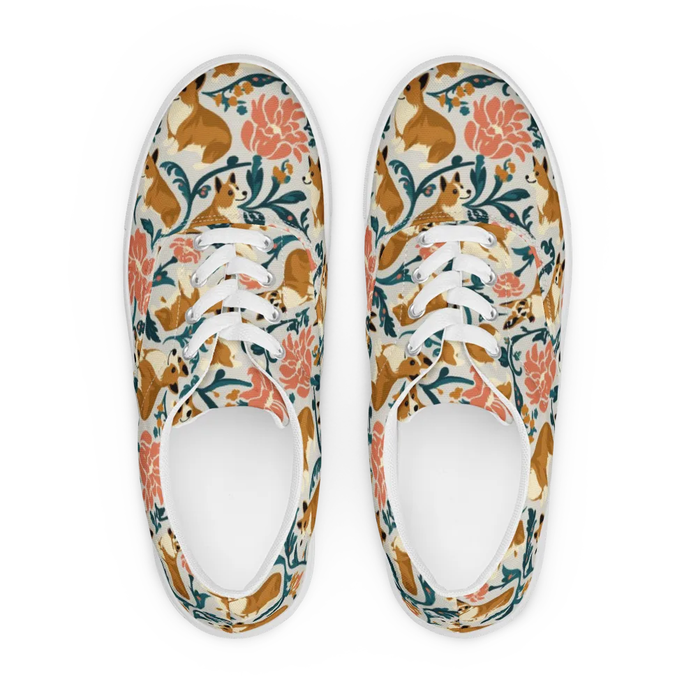 Garden Companions on Men's Lace-Up Canvas Shoes — Front