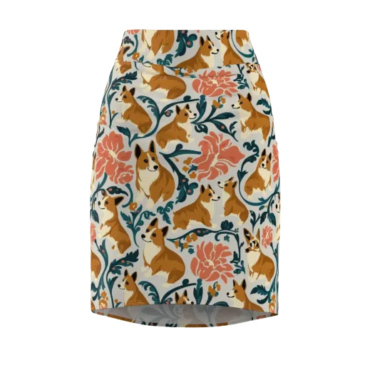 Garden Companions on a Pencil Skirt