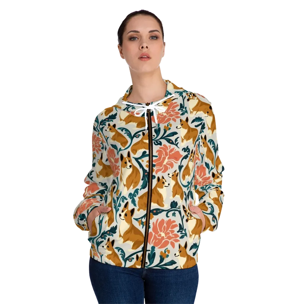 Garden Companions on Women's Full-Zip Hoodie — Front On Person