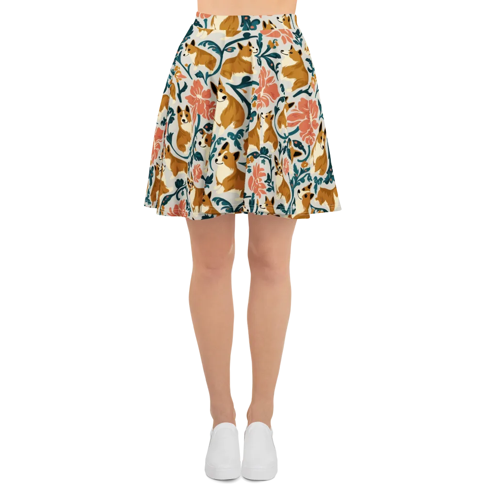 Garden Companions on Skater Skirt — Front