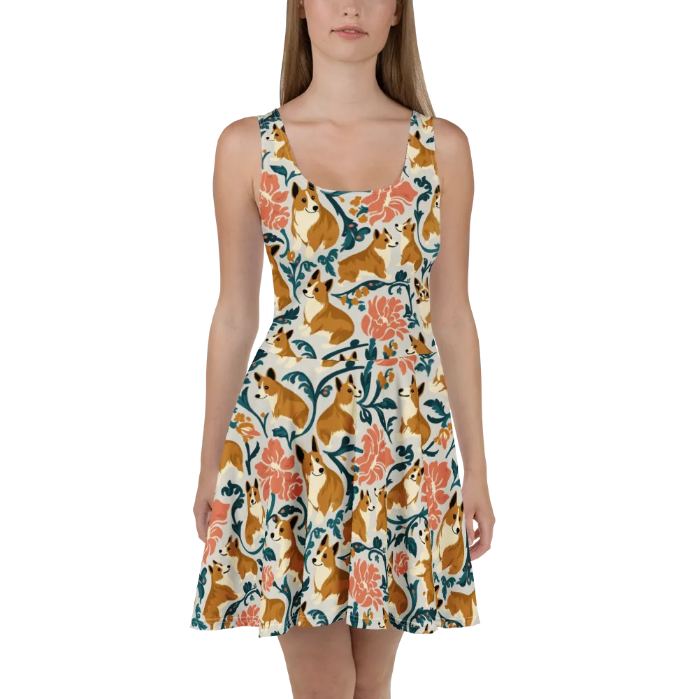 Garden Companions on Skater Dress — Front