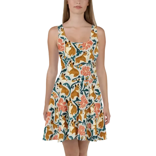 Garden Companions on a Skater Dress