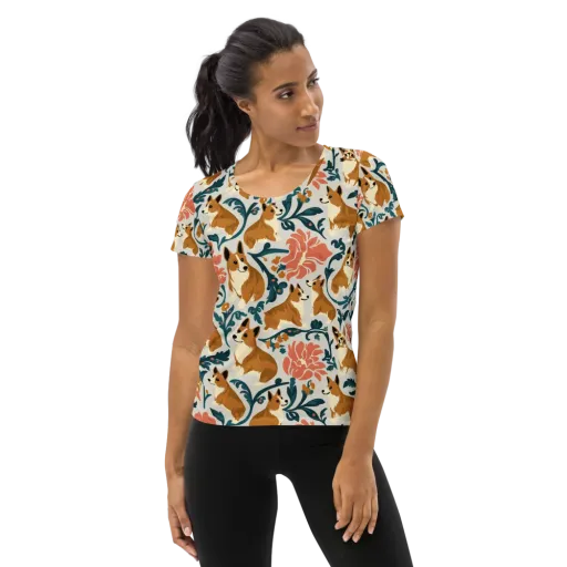 Garden Companions on a Women's Athletic T-Shirt