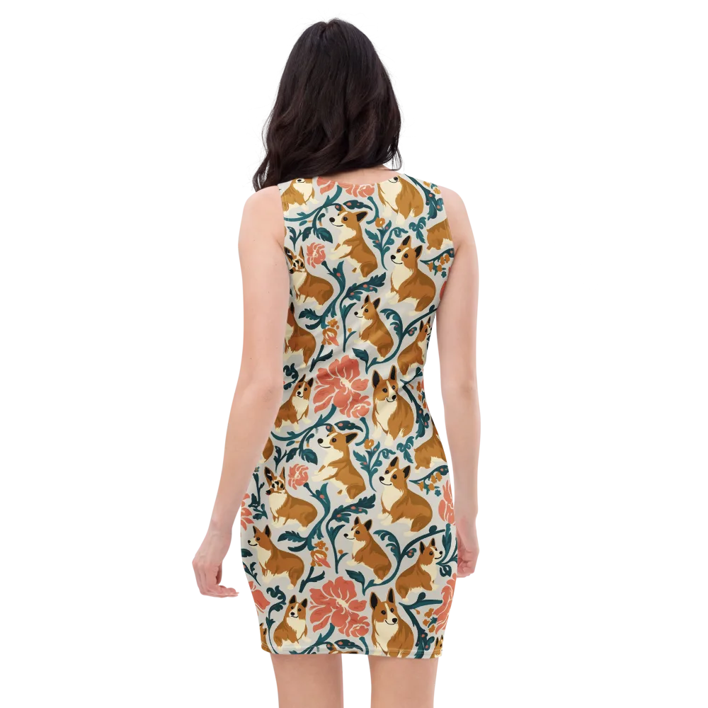 Garden Companions on Bodycon Dress — Back