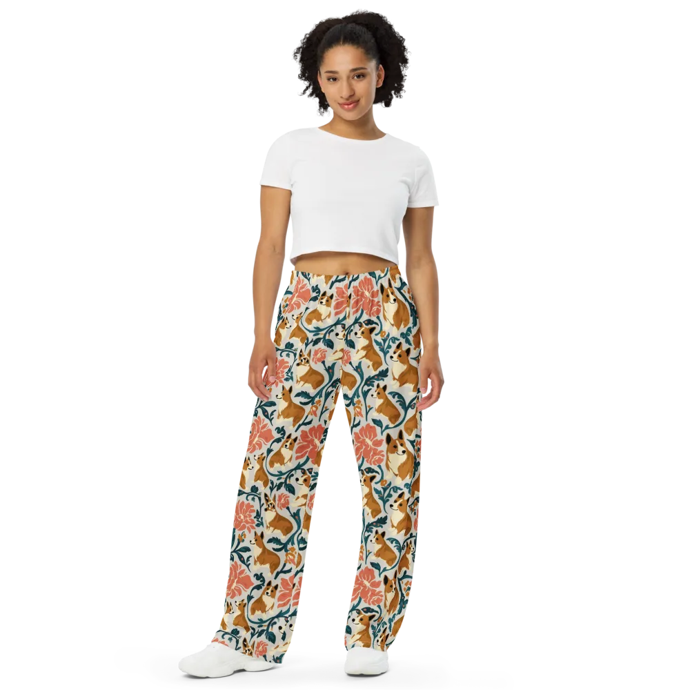 Garden Companions on Wide-Leg Pants — Front