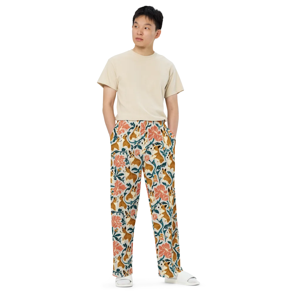 Garden Companions on Wide-Leg Pants — Front