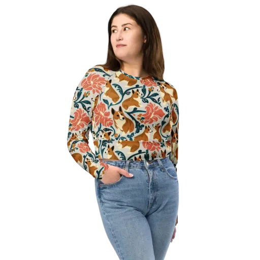 Garden Companions on a Long Sleeve Crop Top