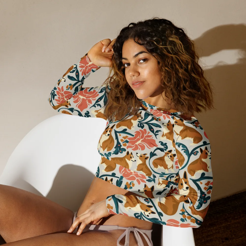 Garden Companions on Long Sleeve Crop Top — Left Front