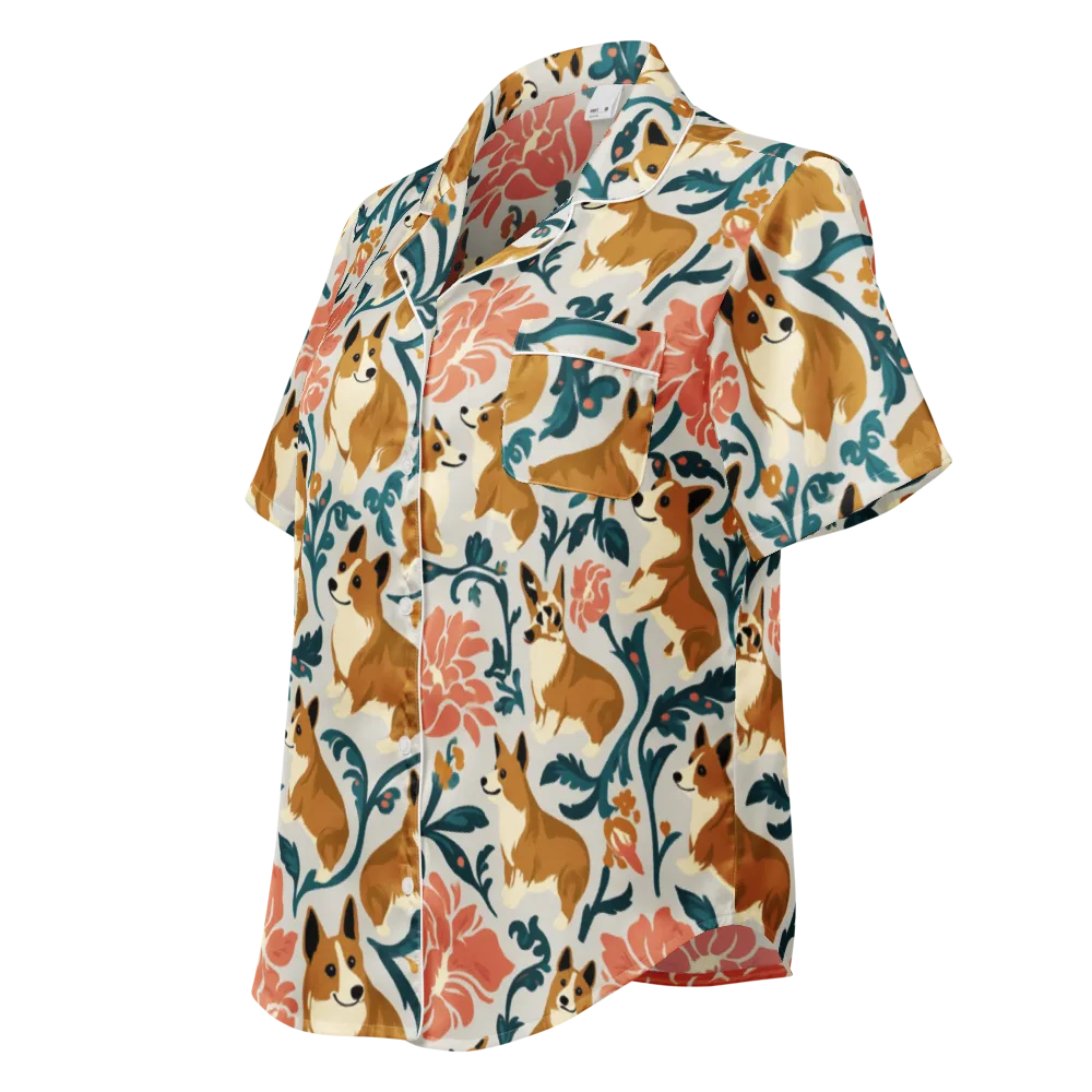 Garden Companions on Women's Short Sleeve Pajama Top — Left Front