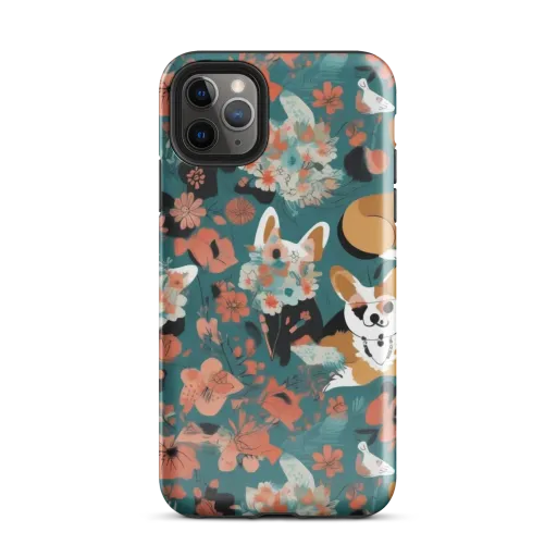 Floral Corgi Club on a Tough Case for iPhone®