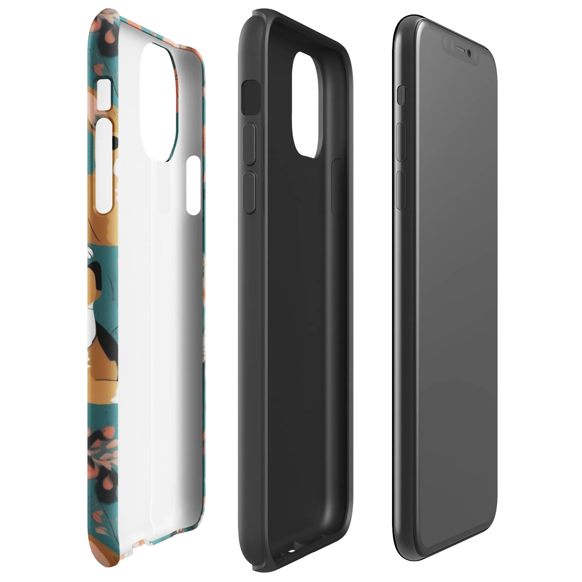 Floral Corgi Club on Tough Case for iPhone® — Right