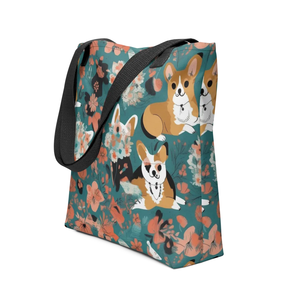 Floral Corgi Club on Tote Bag — Front