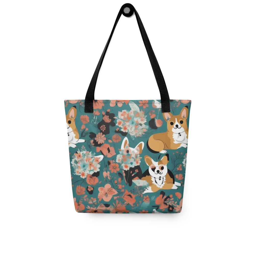 Floral Corgi Club on Tote Bag — Front