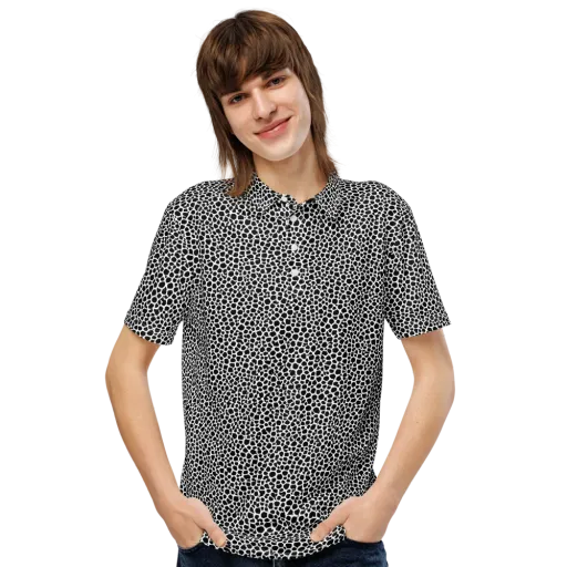 Obsidian Cellular on a Men's Slim Fit Polo Shirt