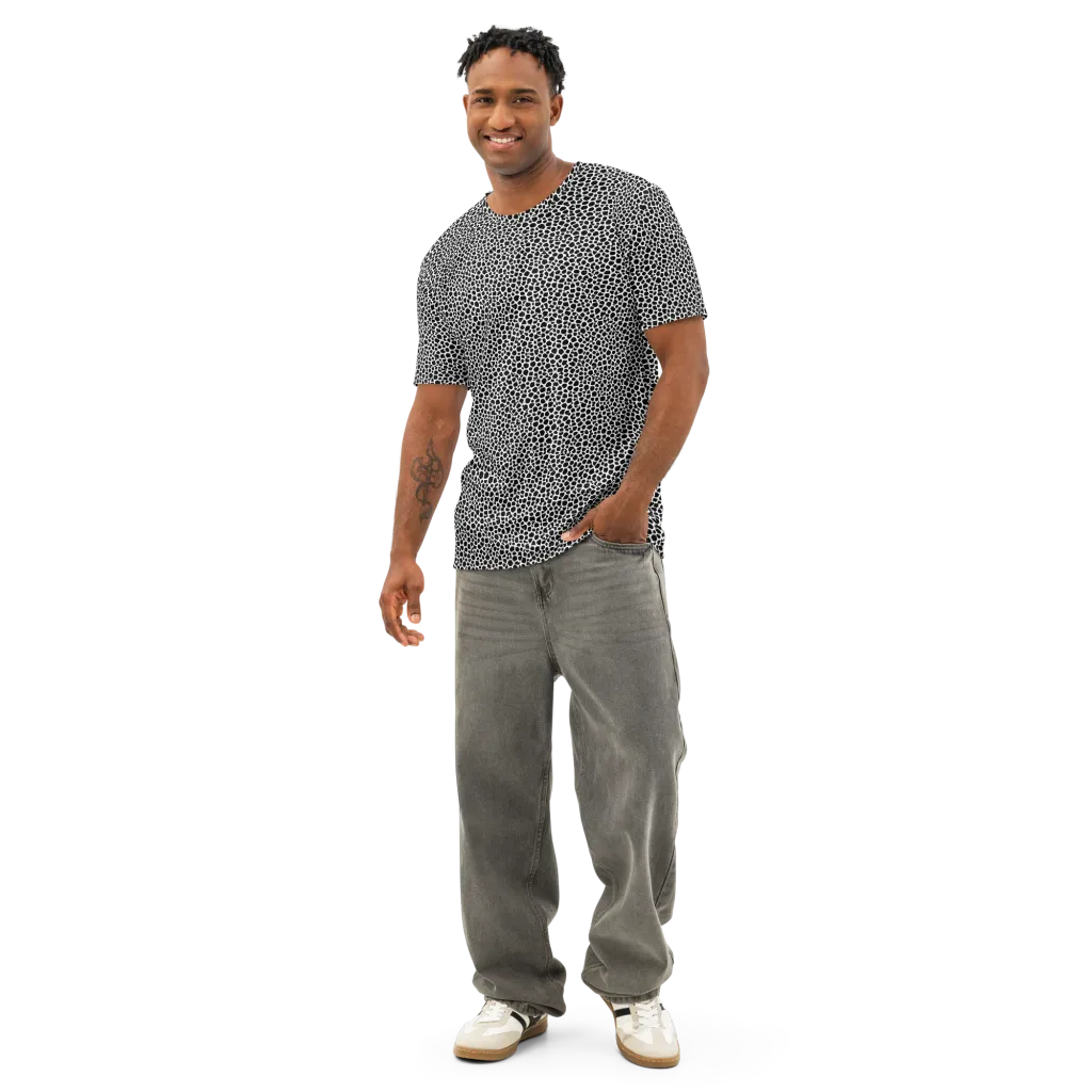Obsidian Cellular on Men's Cotton Crew Neck T-Shirt — Front