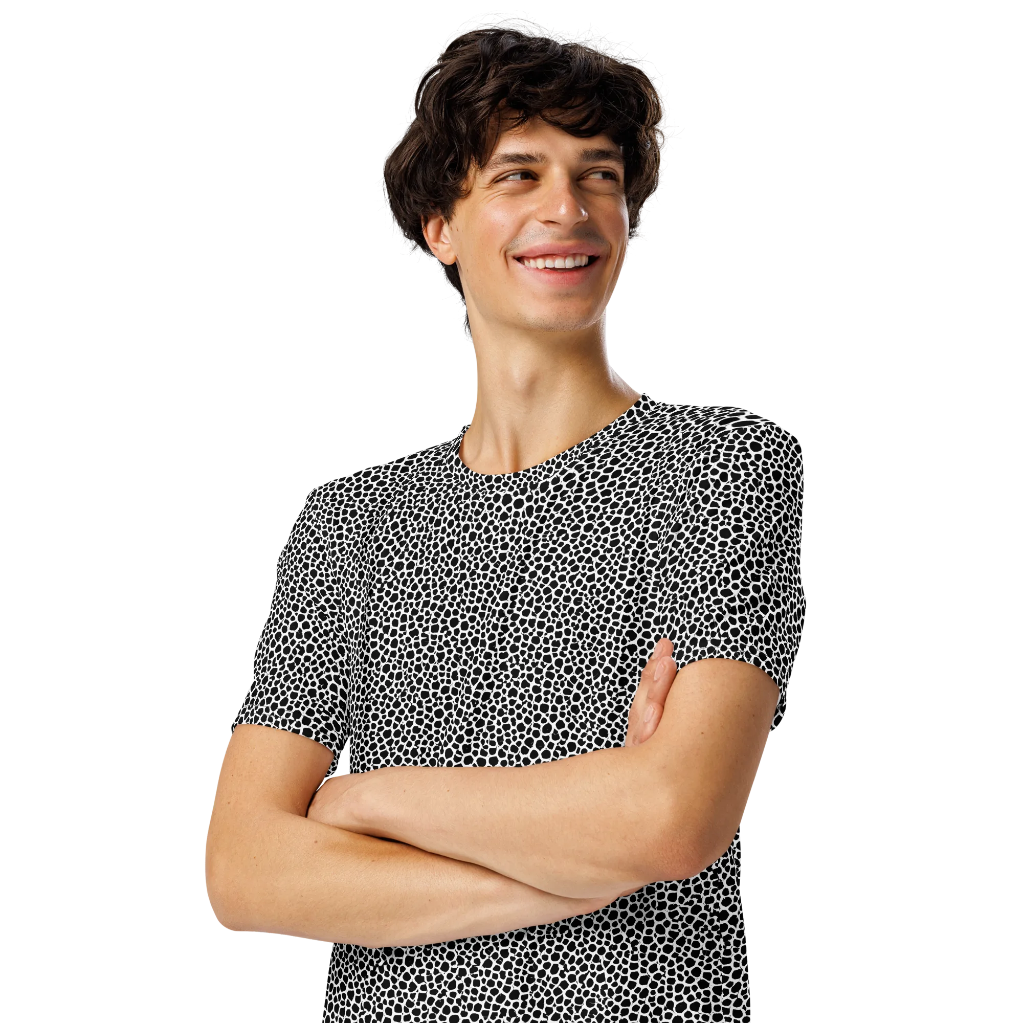 Obsidian Cellular on Men's Crew Neck T-Shirt — Left Front