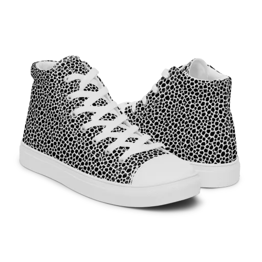 Obsidian Cellular on a Men's High Top Canvas Shoes