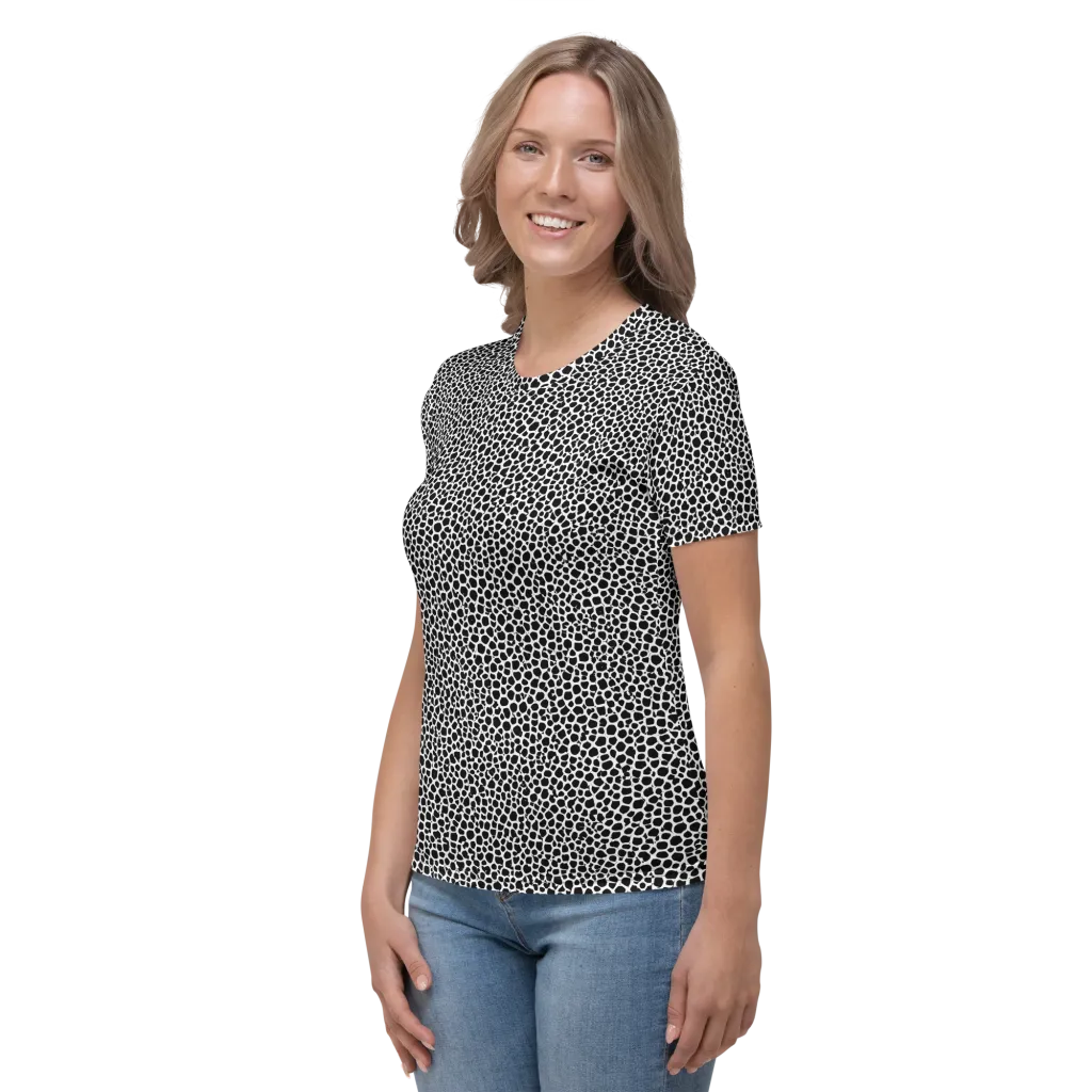 Obsidian Cellular on Women's Crew Neck T-Shirt — Left