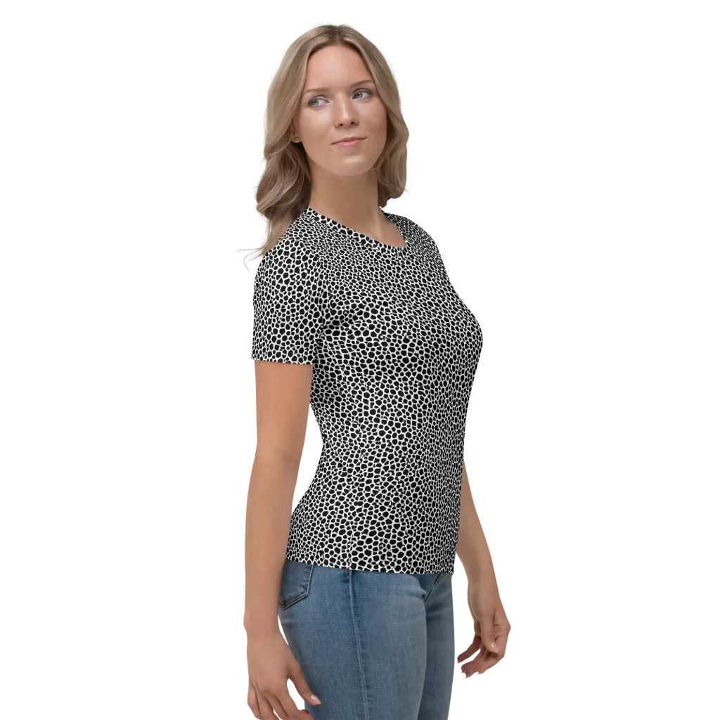 Obsidian Cellular on Women's Crew Neck T-Shirt — Right
