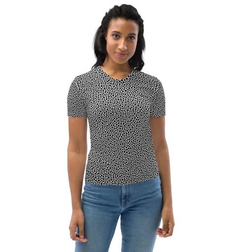 Obsidian Cellular on a Women's Crew Neck T-Shirt