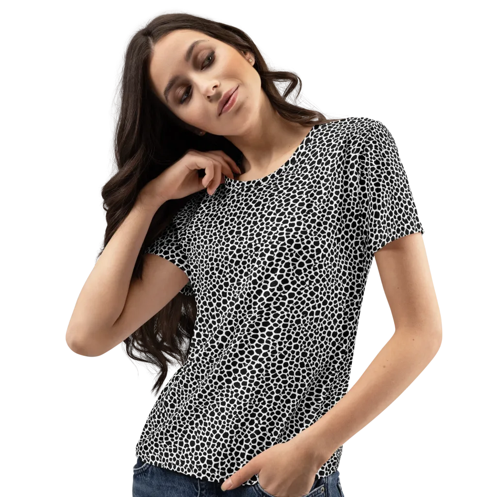 Obsidian Cellular on Women's Crew Neck T-Shirt — Left Front
