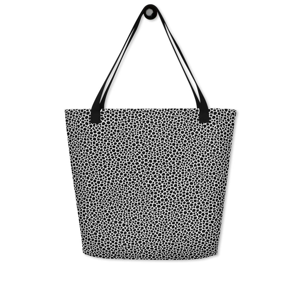 Obsidian Cellular on Large Tote Bag W/ Pocket — Front