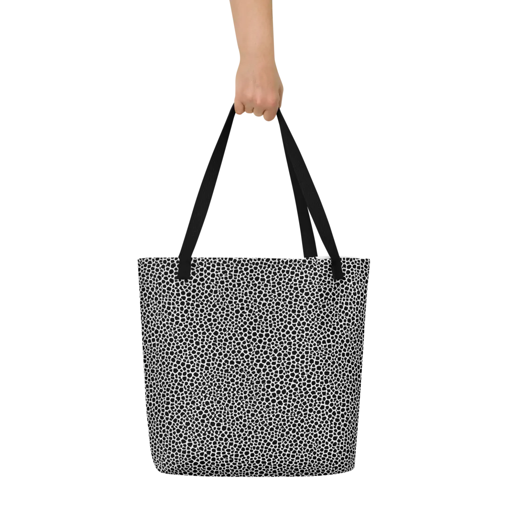 Obsidian Cellular on Large Tote Bag W/ Pocket — Front