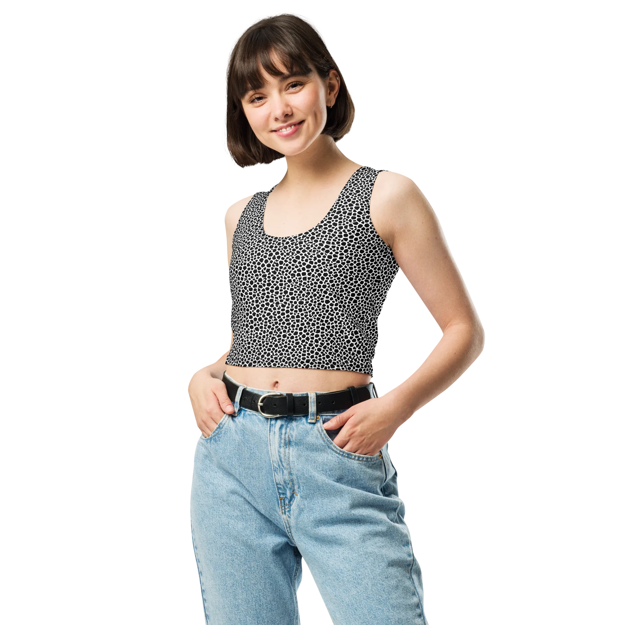 Obsidian Cellular on Crop Top — Front