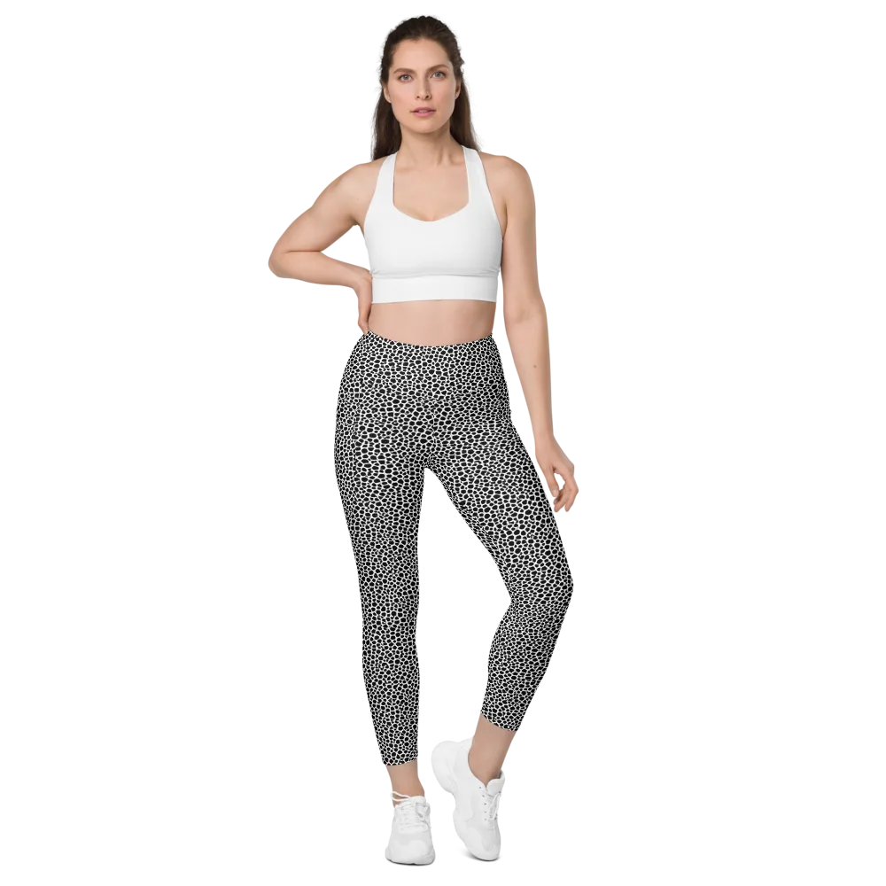 Obsidian Cellular on Leggings with Pockets — Front