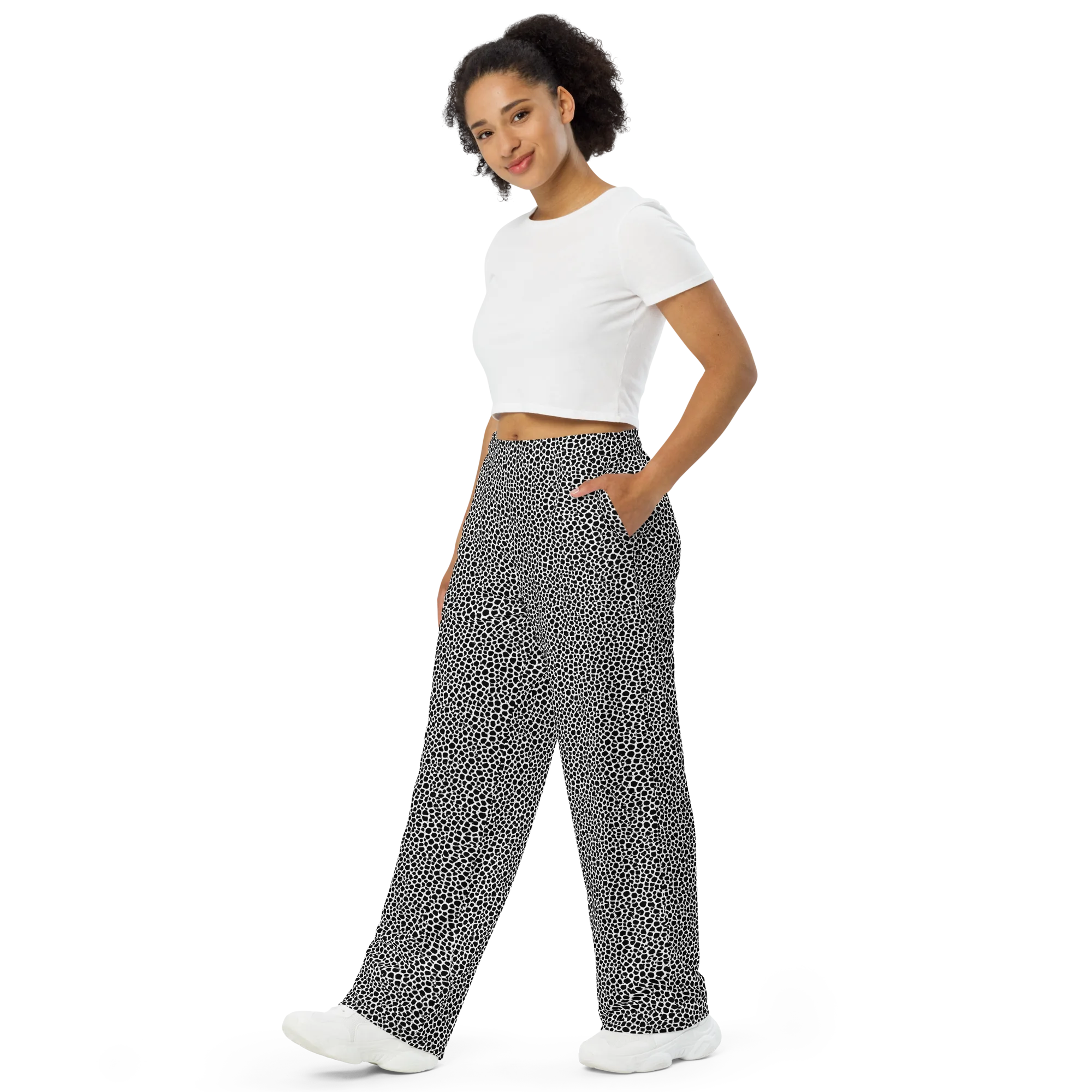 Obsidian Cellular on Wide-Leg Pants — Left Front