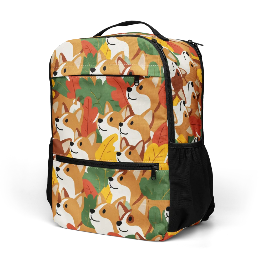 Autumn Corgi Chorus on Utility Backpack — Left Front