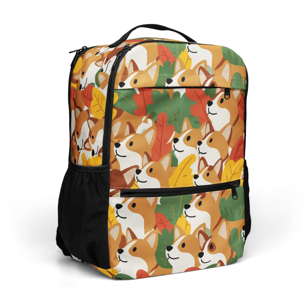 Autumn Corgi Chorus on Utility Backpack — Right Front