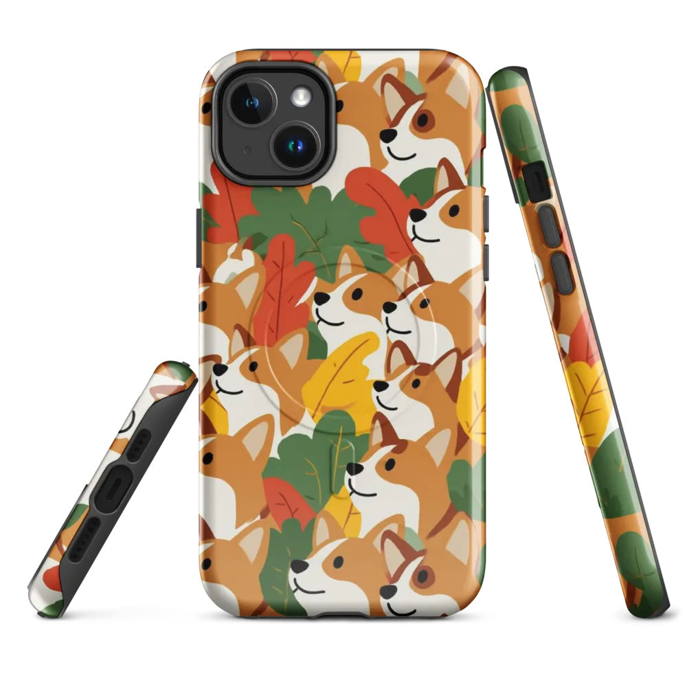 Autumn Corgi Chorus on MagSafe Tough Case for iPhone® — Front