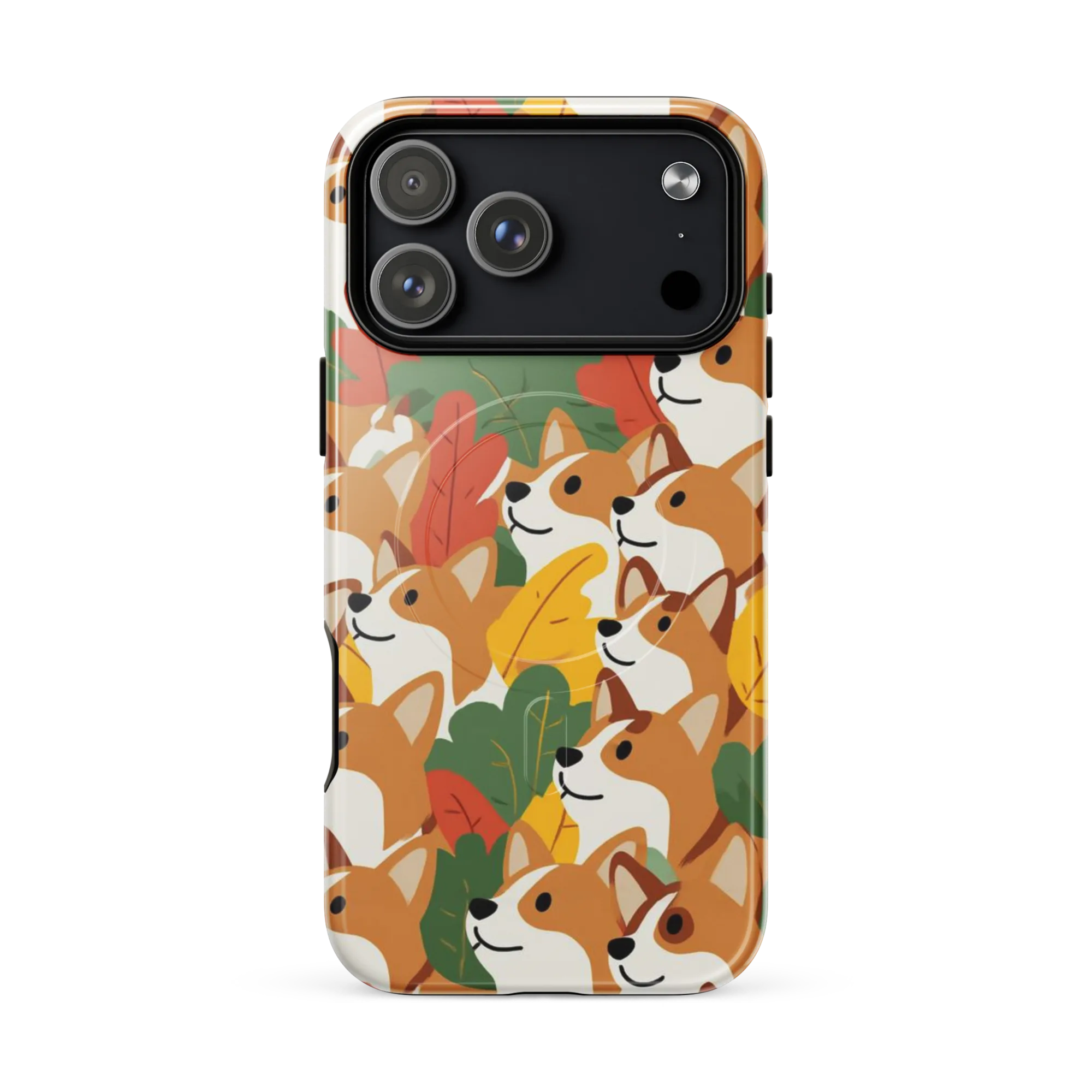 Autumn Corgi Chorus on MagSafe Tough Case for iPhone® — Front