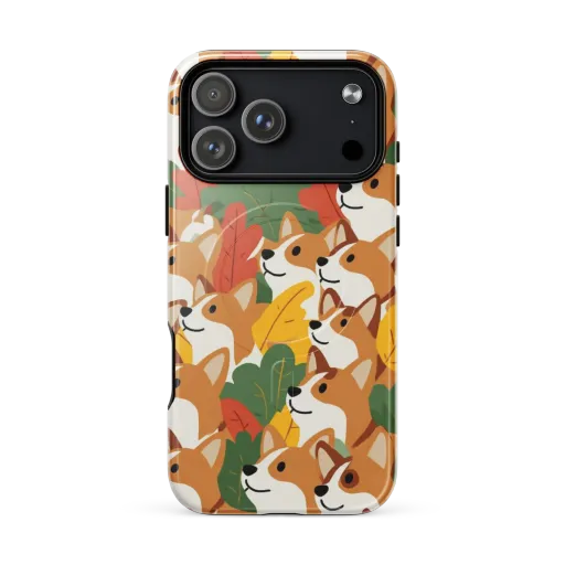 Autumn Corgi Chorus on a MagSafe Tough Case for iPhone®