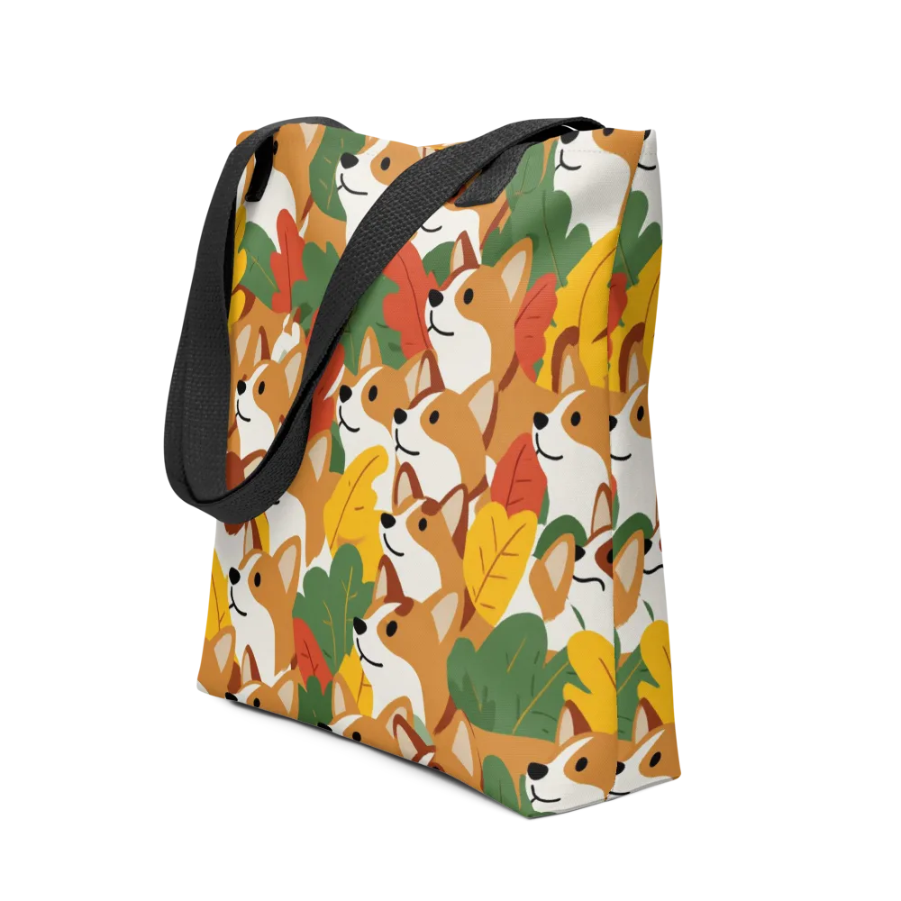 Autumn Corgi Chorus on Tote Bag — Front