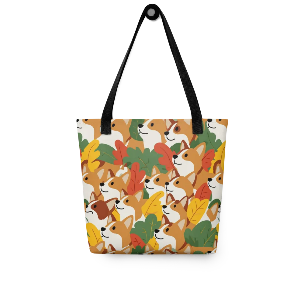 Autumn Corgi Chorus on Tote Bag — Front